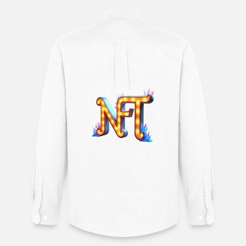 NFT in Lichtern – Leuchtendes Schilderdesign - Männer Oxford Hemd von Stanley/Stella - Weiß