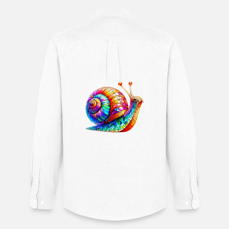Schnecke - Männer Oxford Hemd von Stanley/Stella - Weiß