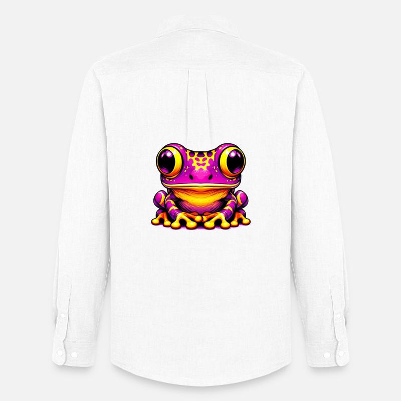 Frosch - Männer Oxford Hemd von Stanley/Stella - Weiß