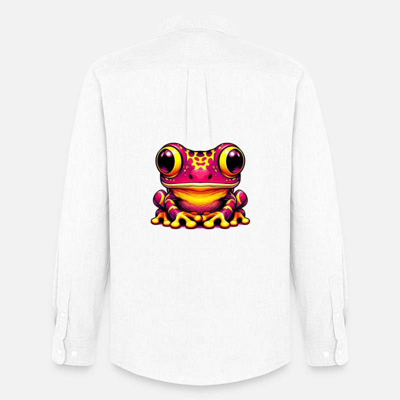 Frosch - Männer Oxford Hemd von Stanley/Stella - Weiß