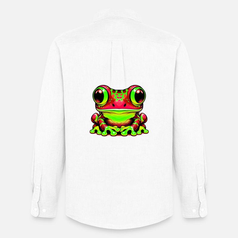 Frosch - Männer Oxford Hemd von Stanley/Stella - Weiß