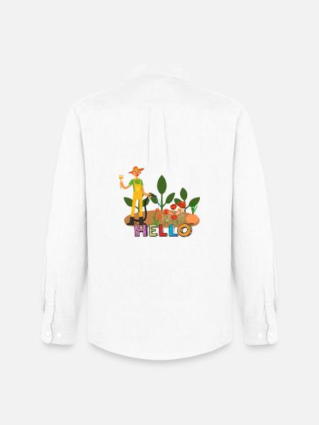 Hallo Gärtner – Gärtner und Blumen. - Männer Oxford Hemd von Stanley/Stella - Weiß