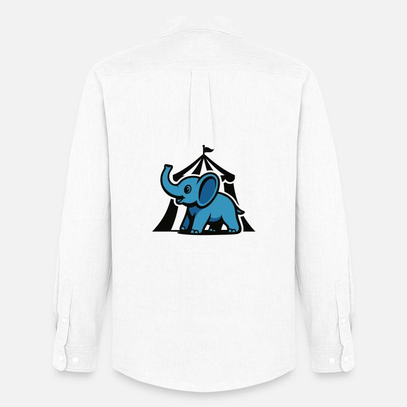 Blue Circus Elephant - Men's Oxford Shirt by Stanley/Stella - white