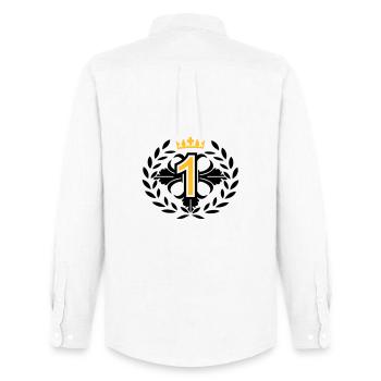 Le numéro un avec une couronne de laurier et la - Chemise Oxford homme Stanley/Stella - blanc - Dos - AI Model Male 185 dark (185cm)