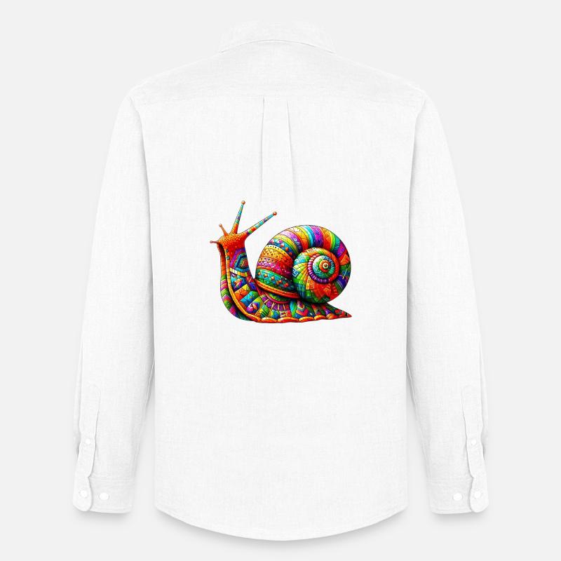 Schnecke - Männer Oxford Hemd von Stanley/Stella - Weiß