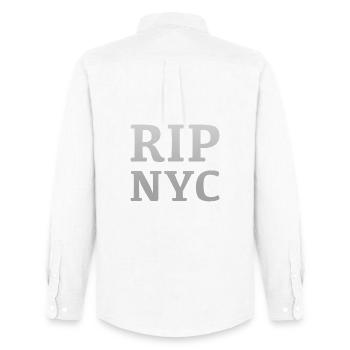 RIP NYC Design monochrome - Chemise Oxford homme Stanley/Stella - blanc - Dos - AI Model Male 185 dark (185cm)