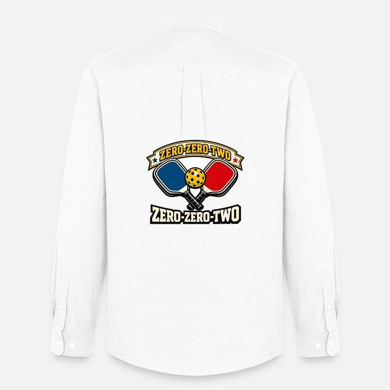 Zero-Zero-Two Paddle Ball Emblem - Men's Oxford Shirt by Stanley/Stella - white