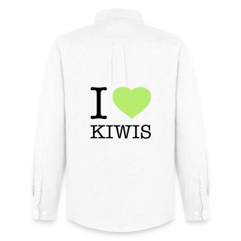 I LOVE KIWIS Kiwi - Männer Oxford Hemd von Stanley/Stella - Weiß - Hinten - AI Model Male 185 dark (185cm)