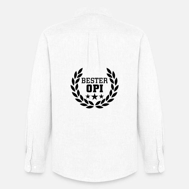 Bester Opi - Männer Oxford Hemd von Stanley/Stella - Weiß