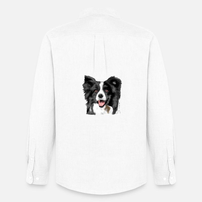 Border Collie - Männer Oxford Hemd von Stanley/Stella - Weiß
