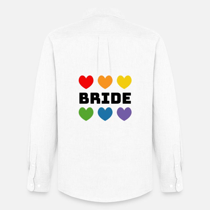Regenbogenherzchen Bride schwarz - Männer Oxford Hemd von Stanley/Stella - Weiß