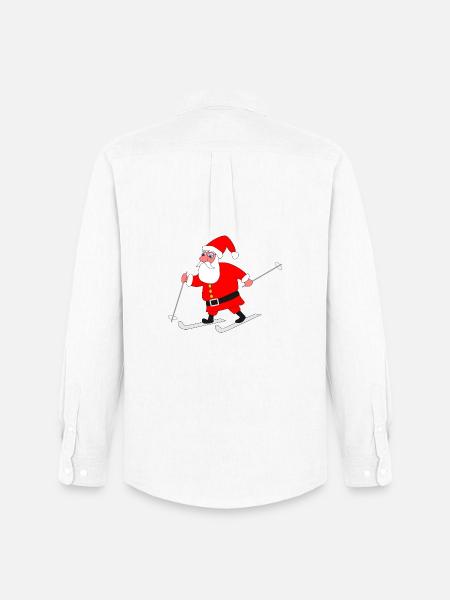 Santa Claus on skis - Men's Oxford Shirt by Stanley/Stella - white