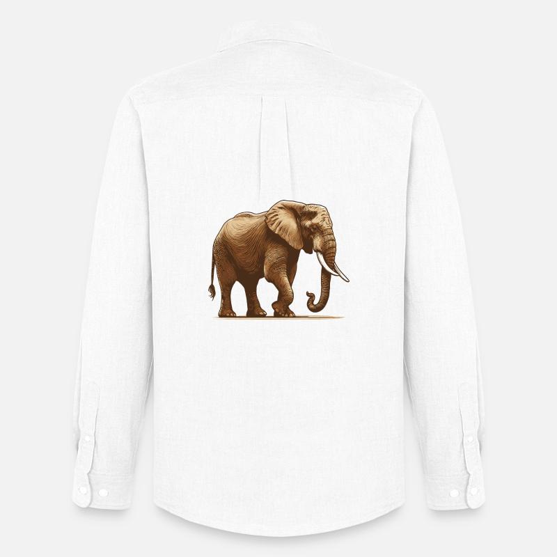 Elefant - Männer Oxford Hemd von Stanley/Stella - Weiß