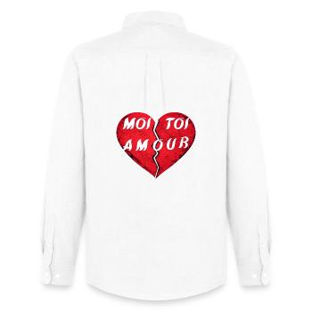 Cœur brisé YOU LOVE ME – Design Saint-Valentin amo - Chemise Oxford homme Stanley/Stella - blanc - Dos - AI Model Male 185 dark (185cm)