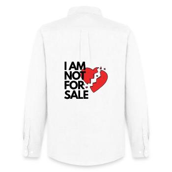 Not For Sale Broken Heart Graphic Tee Romantic - Men's Oxford Shirt by Stanley/Stella - white - Back - AI Model Male 185 dark (185cm)