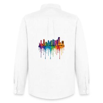 Miami Florida Dripping Art - Men's Oxford Shirt by Stanley/Stella - white - Back - AI Model Male 185 dark (185cm)
