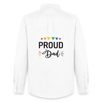 Proud Dad - Men's Oxford Shirt by Stanley/Stella - white - Back - AI Model Male 185 dark (185cm)