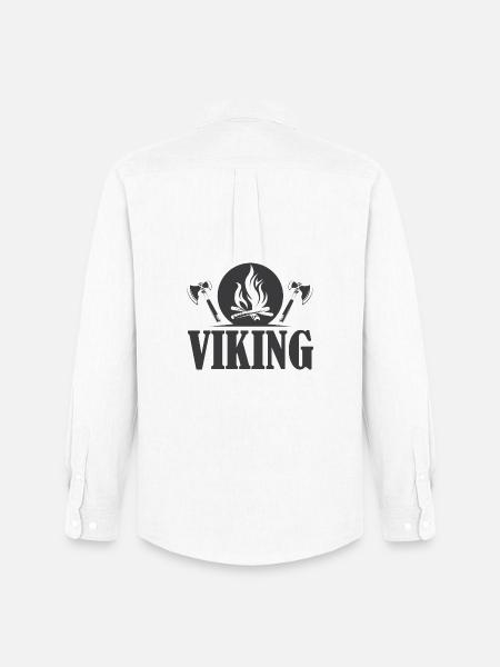 viking icon axe symbol fire graphic - Men's Oxford Shirt by Stanley/Stella - white
