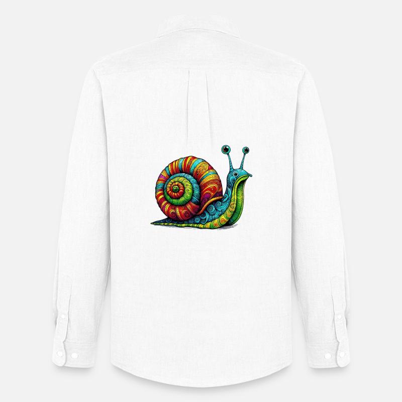 Schnecke - Männer Oxford Hemd von Stanley/Stella - Weiß