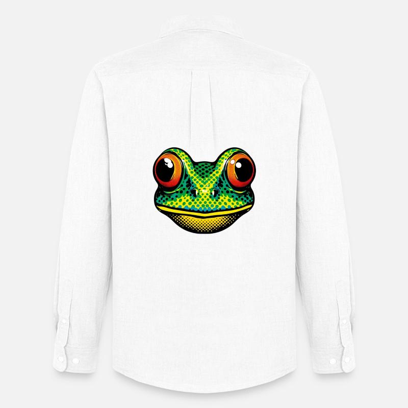 Frosch - Männer Oxford Hemd von Stanley/Stella - Weiß