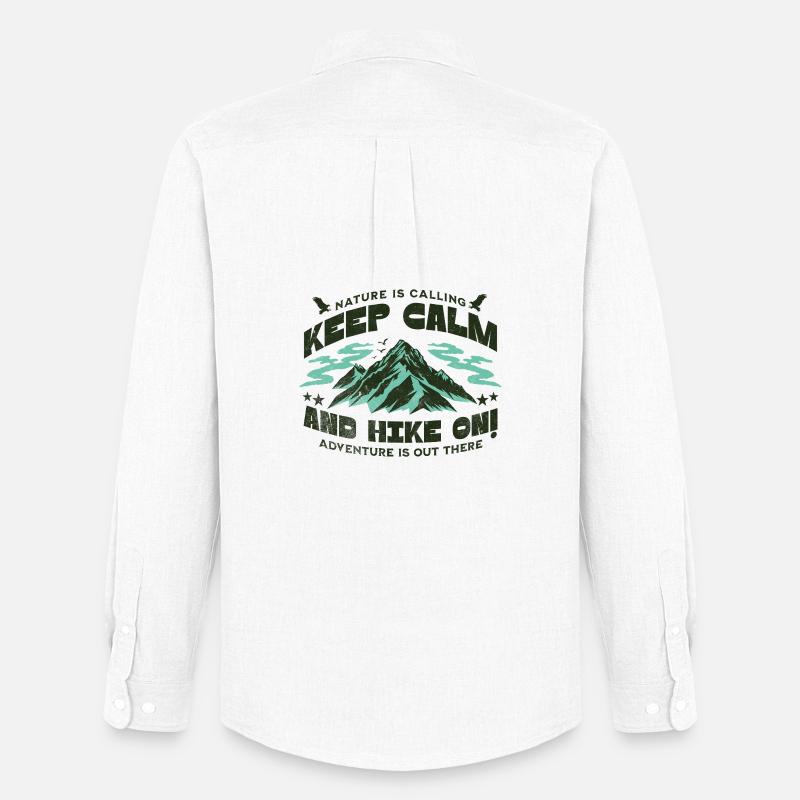 Keep Calm and Hike on - Männer Oxford Hemd von Stanley/Stella - Weiß