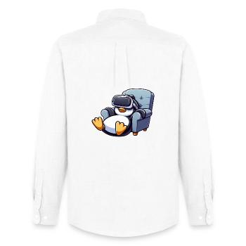 Pingouin Réalité Virtuelle Gamer Gamer Chill - Chemise Oxford homme Stanley/Stella - blanc - Dos - AI Model Male 185 dark (185cm)