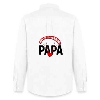 Papa Parapente, Parapente avec le cœur - Chemise Oxford homme Stanley/Stella - blanc - Dos - AI Model Male 185 dark (185cm)