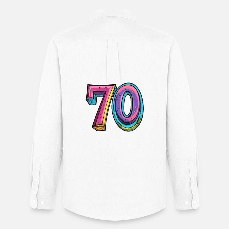 70 Numero Colorato - Stanley/Stella Camicia Oxford uomo - bianco