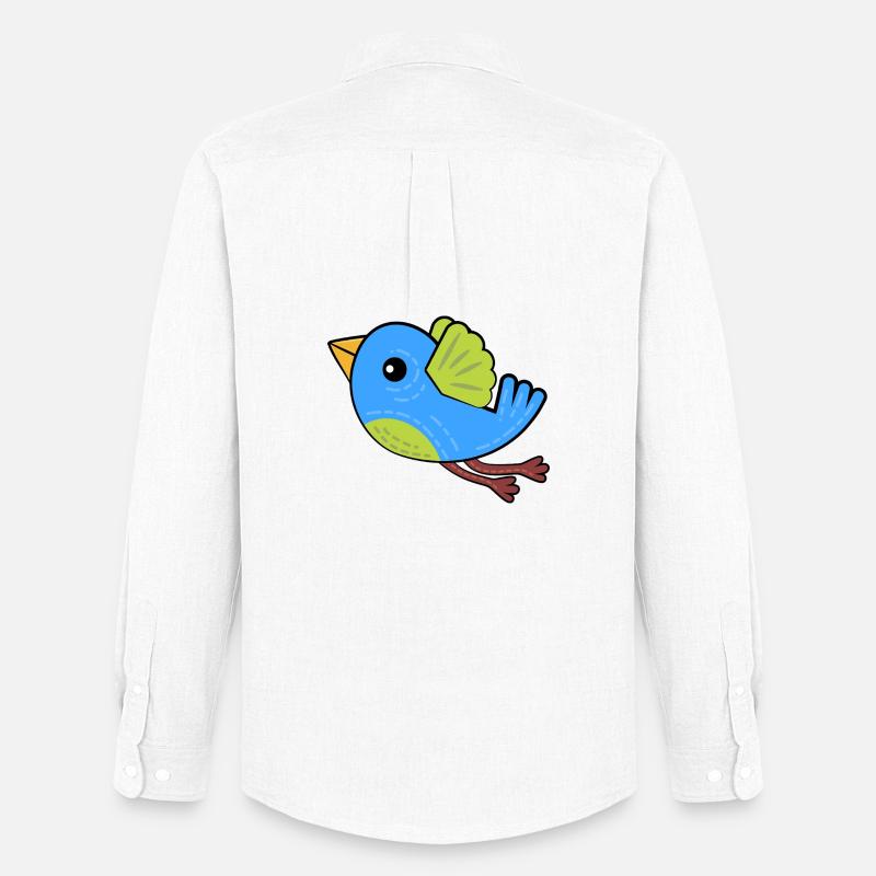 Kleiner Blauer Vogel - Männer Oxford Hemd von Stanley/Stella - Weiß
