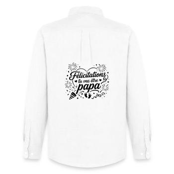 Félicitations tu vas être papa  - Chemise Oxford homme Stanley/Stella - blanc - Dos - AI Model Male 185 dark (185cm)