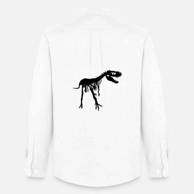 Dinosaur - Männer Oxford Hemd von Stanley/Stella - Weiß
