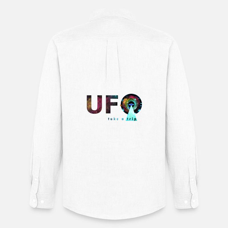 ufo - take a trip - Männer Oxford Hemd von Stanley/Stella - Weiß