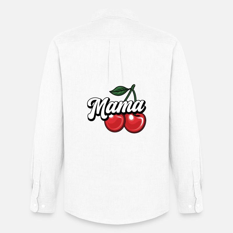 Mama Kirsche – Süßes & Stylisches Mama-Design - Männer Oxford Hemd von Stanley/Stella - Weiß