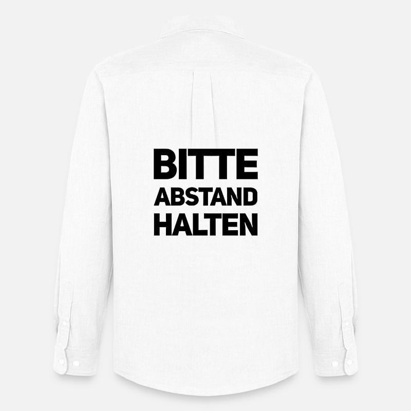 Bitte Abstand halten Morgenmuffel Langschläfer - Männer Oxford Hemd von Stanley/Stella - Weiß