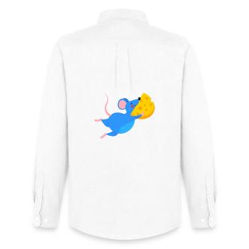 Happy Blue Mouse & Yellow Cheese - Men's Oxford Shirt by Stanley/Stella - white - Back - AI Model Male 185 dark (185cm)