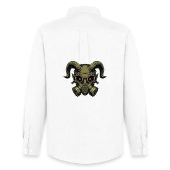 Devilish Demon Mask Halloween Creepy Gothic - Men's Oxford Shirt by Stanley/Stella - white - Back - AI Model Male 185 dark (185cm)
