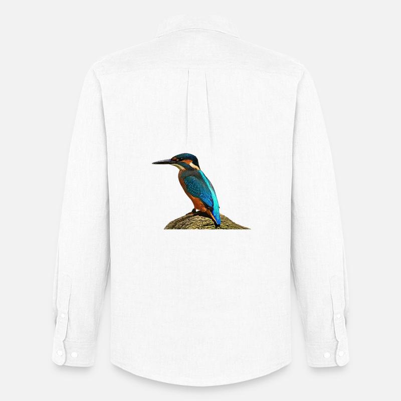 coole vögel, fischendes Eisvogel männchen - Männer Oxford Hemd von Stanley/Stella - Weiß
