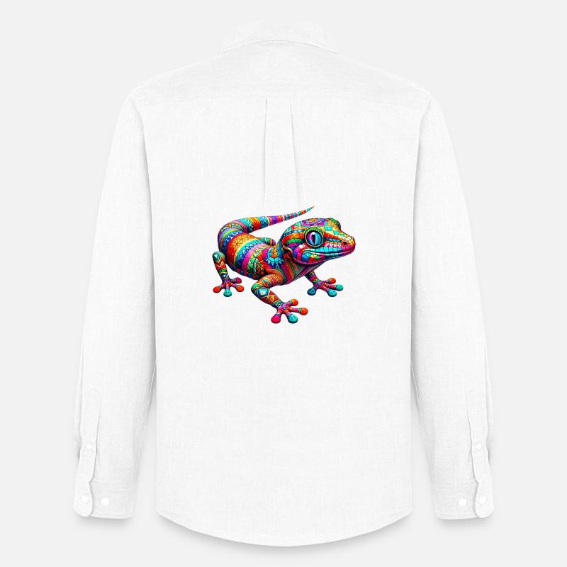 Gecko - Männer Oxford Hemd von Stanley/Stella - Weiß