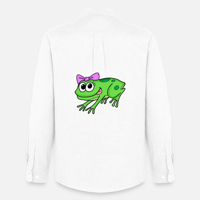 Frosch Mädchen Dame - Männer Oxford Hemd von Stanley/Stella - Weiß