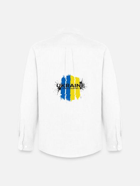 L’Ukraine Pays Libre Drapeau Art - Chemise Oxford homme Stanley/Stella - blanc