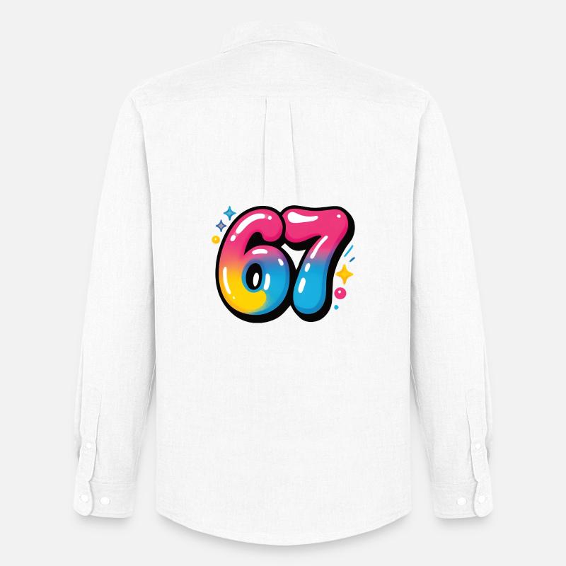 67 bunt sechs sieben bunte Luftballons - Männer Oxford Hemd von Stanley/Stella - Weiß