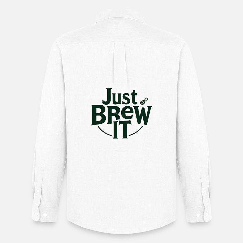 Just Brew It Logo Tee - Männer Oxford Hemd von Stanley/Stella - Weiß