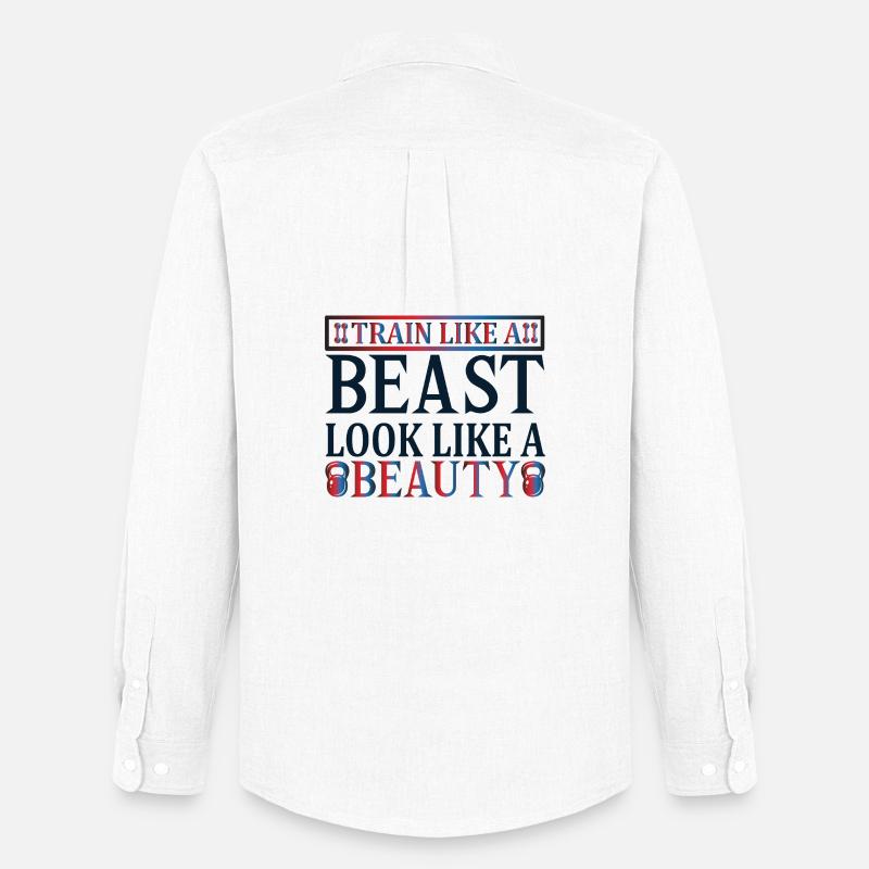 Train beast look beauty - Männer Oxford Hemd von Stanley/Stella - Weiß