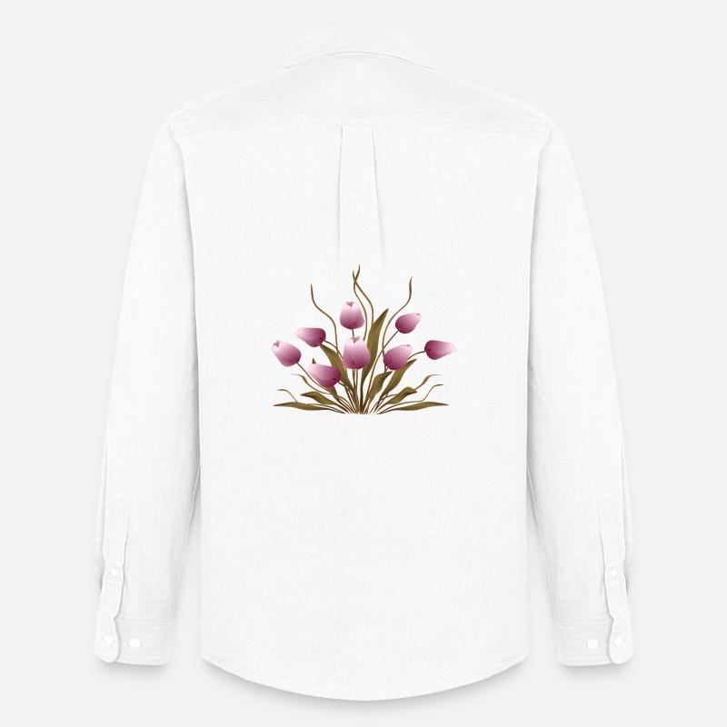 Blumen - Männer Oxford Hemd von Stanley/Stella - Weiß
