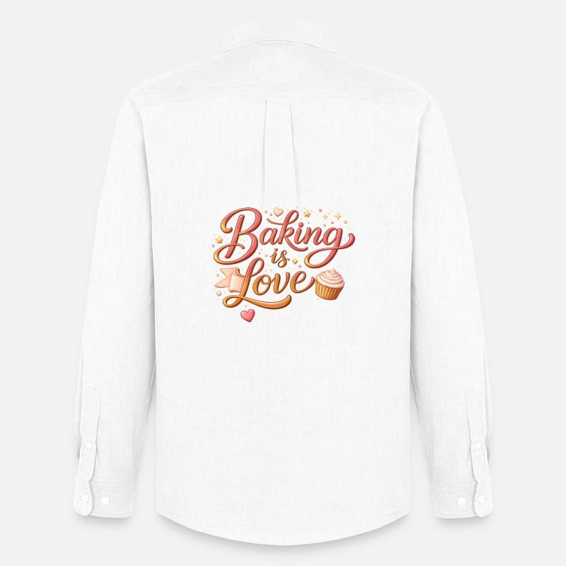 Baking is Love Backen Spruch Design - Männer Oxford Hemd von Stanley/Stella - Weiß