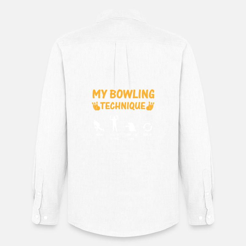Mein Bowlingtechnik-Abschlag - Männer Oxford Hemd von Stanley/Stella - Weiß