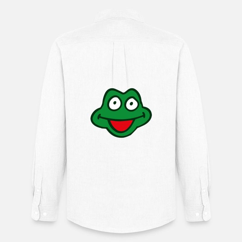 Frosch - Männer Oxford Hemd von Stanley/Stella - Weiß