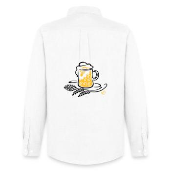 Beer Beer Mug Hops Wheat - Men's Oxford Shirt by Stanley/Stella - white - Back - AI Model Male 185 dark (185cm)