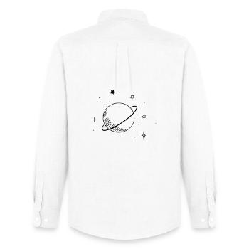 Astronomy - Planet and Stars - Men's Oxford Shirt by Stanley/Stella - white - Back - AI Model Male 185 dark (185cm)