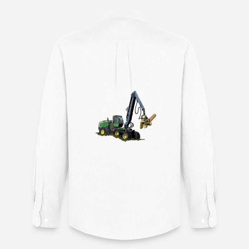 Harvester, Holzerntemaschine - Männer Oxford Hemd von Stanley/Stella - Weiß